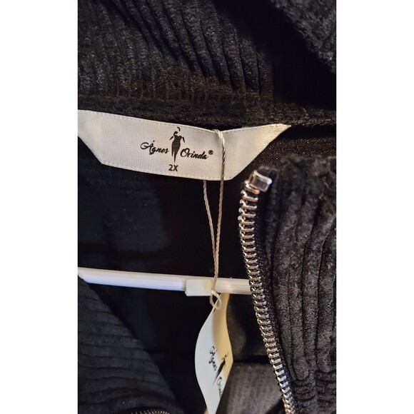 NWOT Agnes Orinda Women's Sleeveless Zipper Side Pocket Corduroy Vest Jacket 2X - Picture 7 of 8